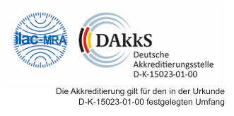 DAkkS und ilac-MRA Akkreditierungszeichen D-K-15023-01-00