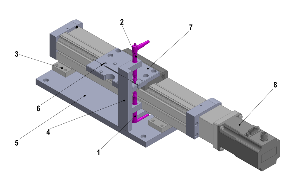 CAD-Konstruktion einer linearen kundenspezifischen Messvorrichtung