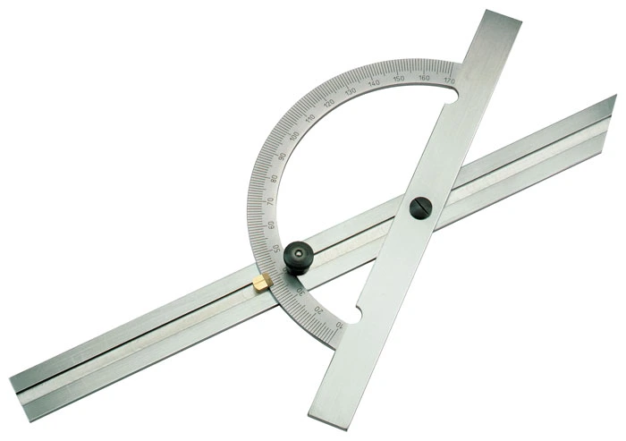 Protractors with adjustable rail